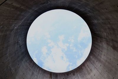 Low angle view of sky seen through window