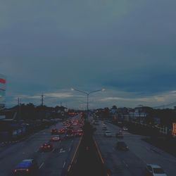 Traffic on road in city