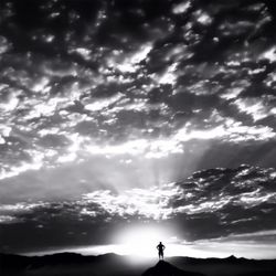 Silhouette of mountain at sunset