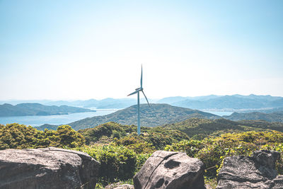 Scenic view of mountains against clear sky