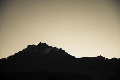 Scenic view of mountains against clear sky