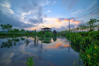 Sunset and reflection