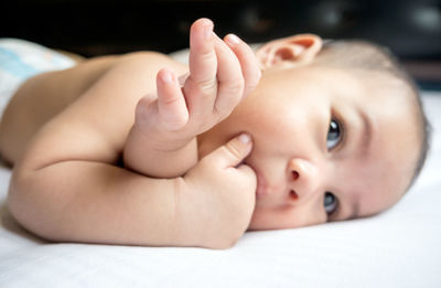 Close-up of baby boy