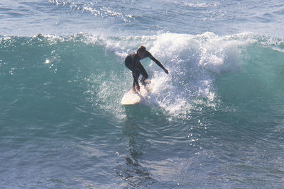 Man swimming in sea