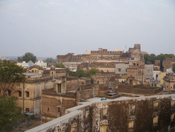 High angle view of cityscape against sky