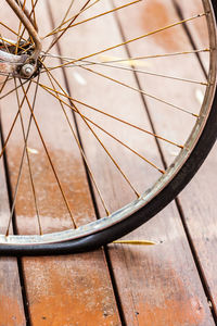 Close-up of bicycle wheel