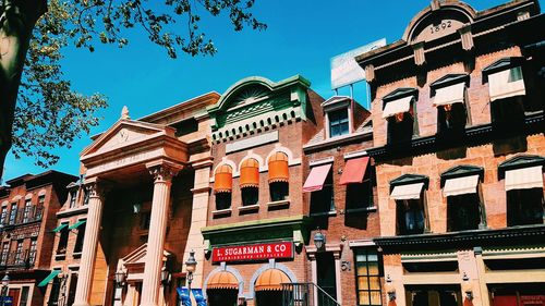 Low angle view of buildings in city