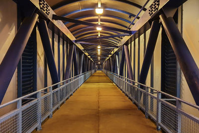 Elevated footbridge across the overpass road inside