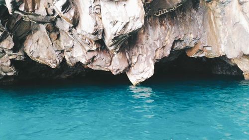 Rock formation in sea