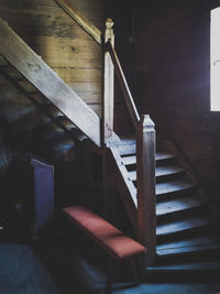 Empty staircase in building