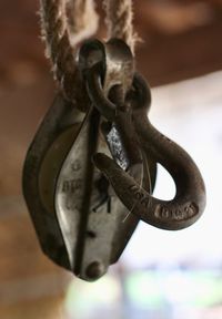 Close-up of padlock on chain