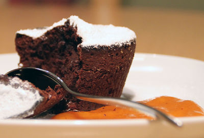 Close-up of cupcake in plate