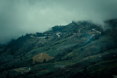 High angle view of landscape against sky