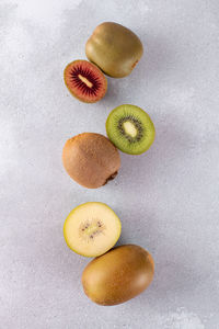 High angle view of fruits on table