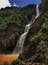 Scenic view of waterfall