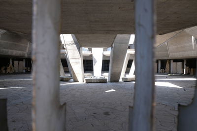 Low angle view of empty bridge