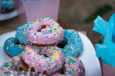 Close-up of cupcakes on table