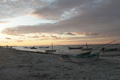 Scenic view of beach during sunset