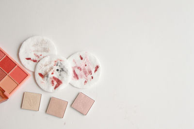 High angle view of food on white background