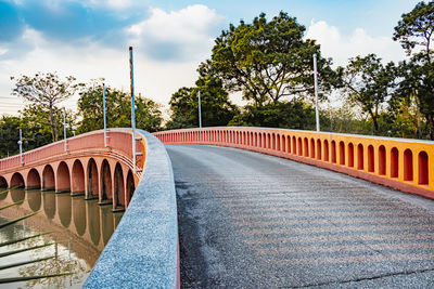 Red bridge in chatuchak park bangkok thailand