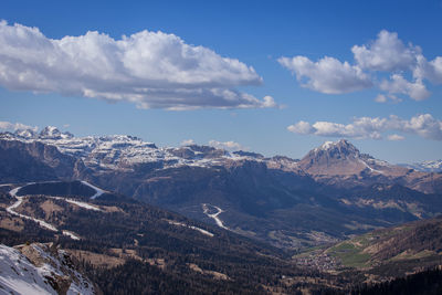 Aerial view of dramatic landscape against sky