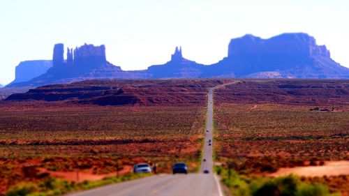 Road against clear sky