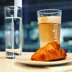 Close-up of breakfast served on table