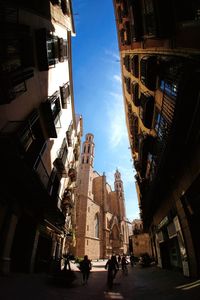 Low angle view of buildings in city