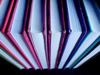 Close-up of colorful books