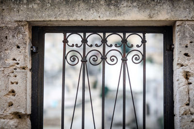 Close-up of closed door of building