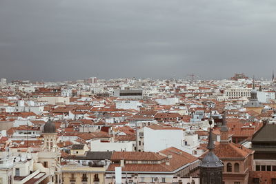 High angle view of townscape against sky