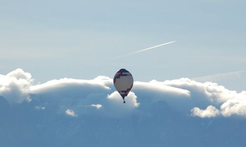 Low angle view of kite flying against sky