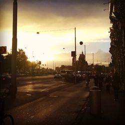 City street at sunset