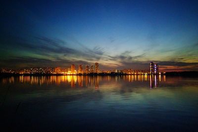 Calm lake at sunset