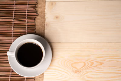 Directly above shot of coffee on table