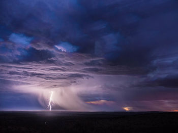 Scenic view of storm clouds at night