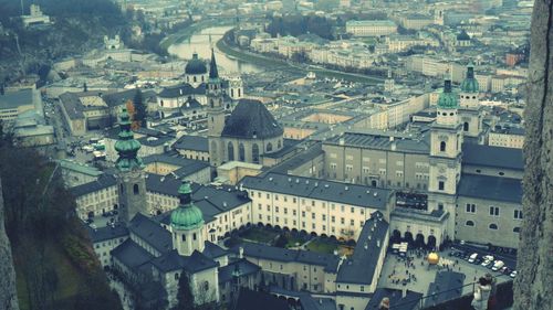 High angle shot of townscape