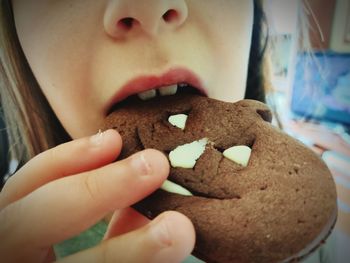 Close-up of hand holding cookies