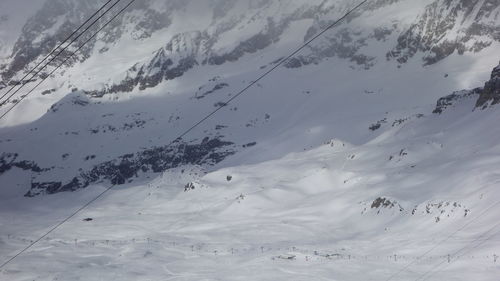 Scenic view of snow covered mountain against sky