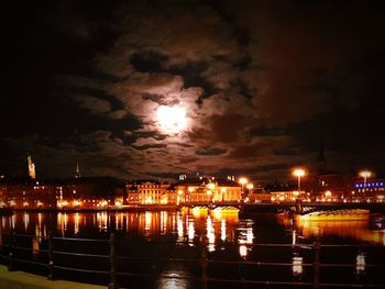 Illuminated city at night