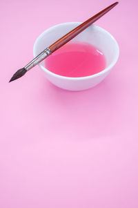 High angle view of ice cream in bowl