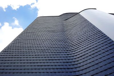 Low angle view of modern building against sky