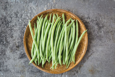 High angle view of vegetables in bowl
