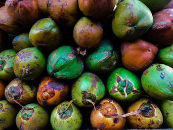 Full frame shot of raw coconuts