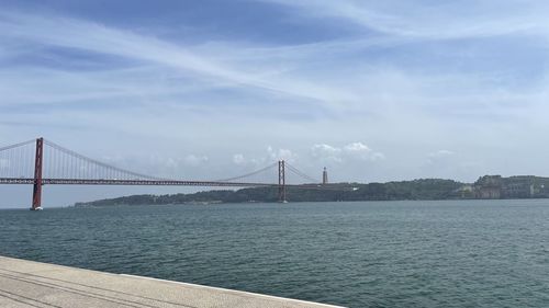Suspension bridge over sea