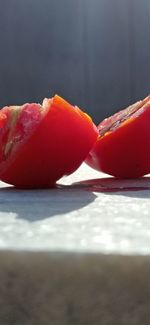 Close-up of strawberries on table