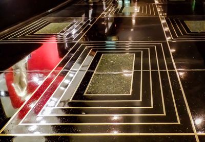 Low angle view of escalator