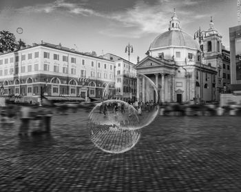 Reflection of buildings in water