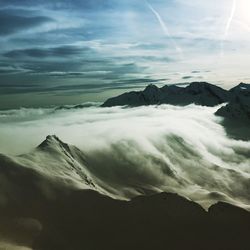 Scenic view of dramatic sky over sea