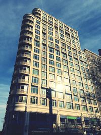 Low angle view of modern building against sky